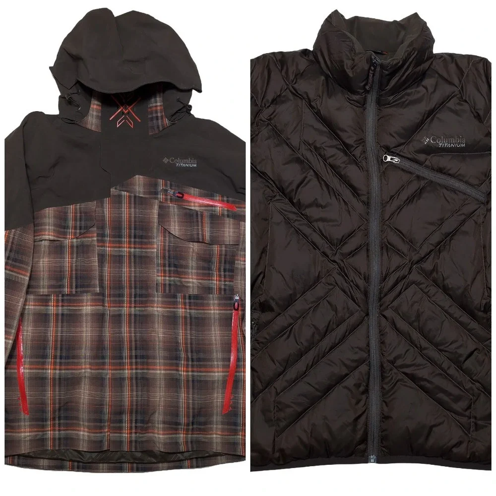 COLUMBIA Titanium First Descent Parka Jacket Ski Snow Down Puffer Interchange XL